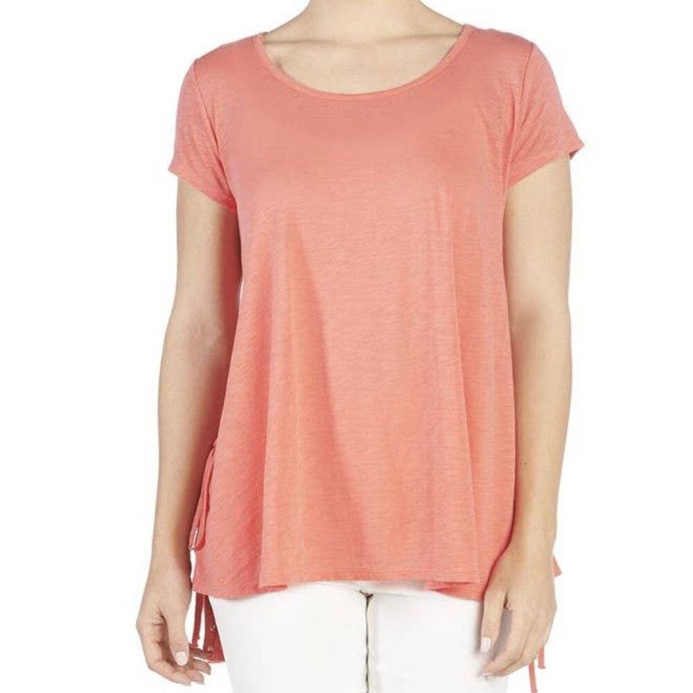 Coral Lace Up Side Tee S/M